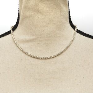 Vintage sterling silver Byzantine chain choker length minimalist classic piece